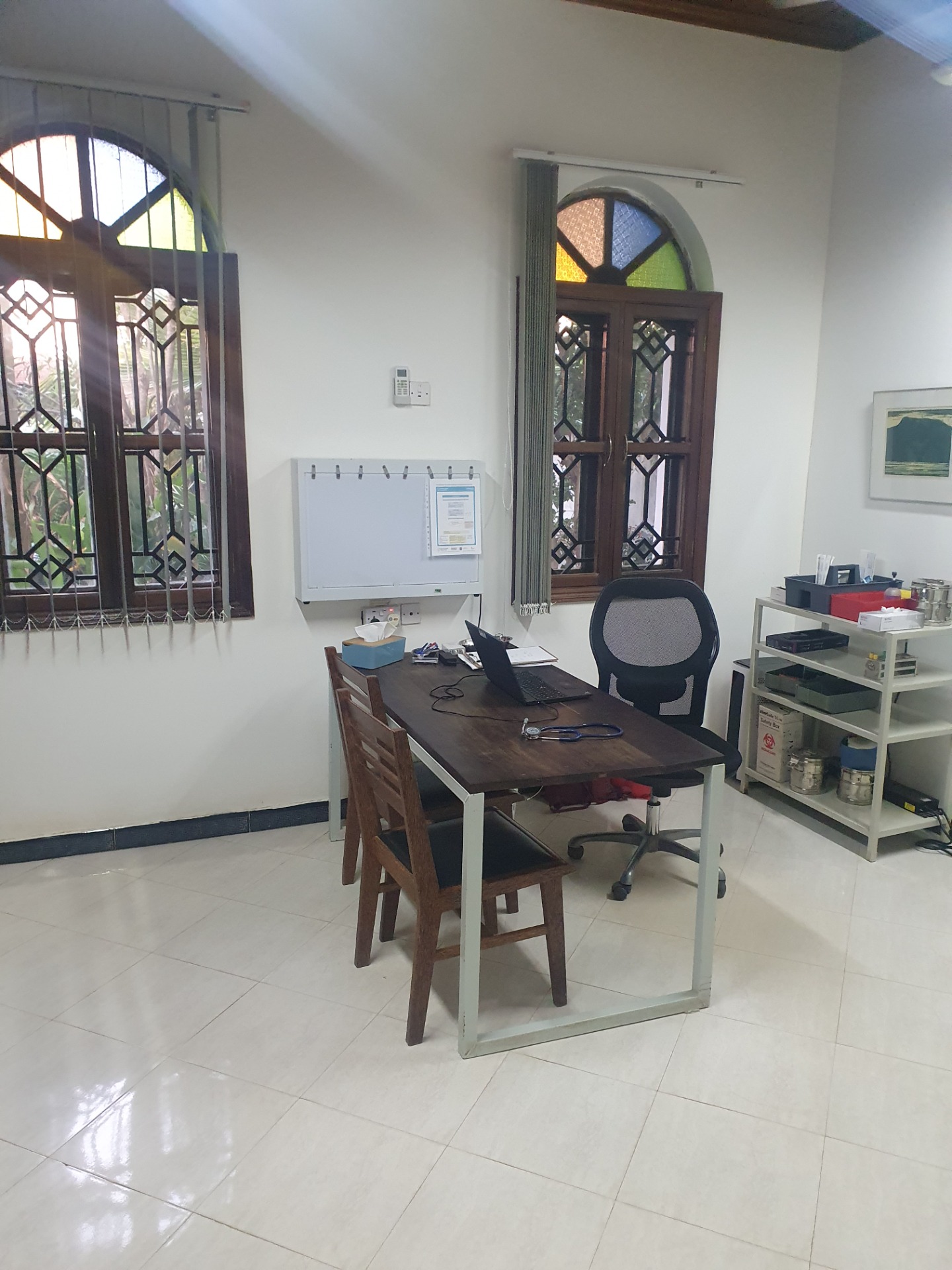 A consultation room at ZanAid Clinic