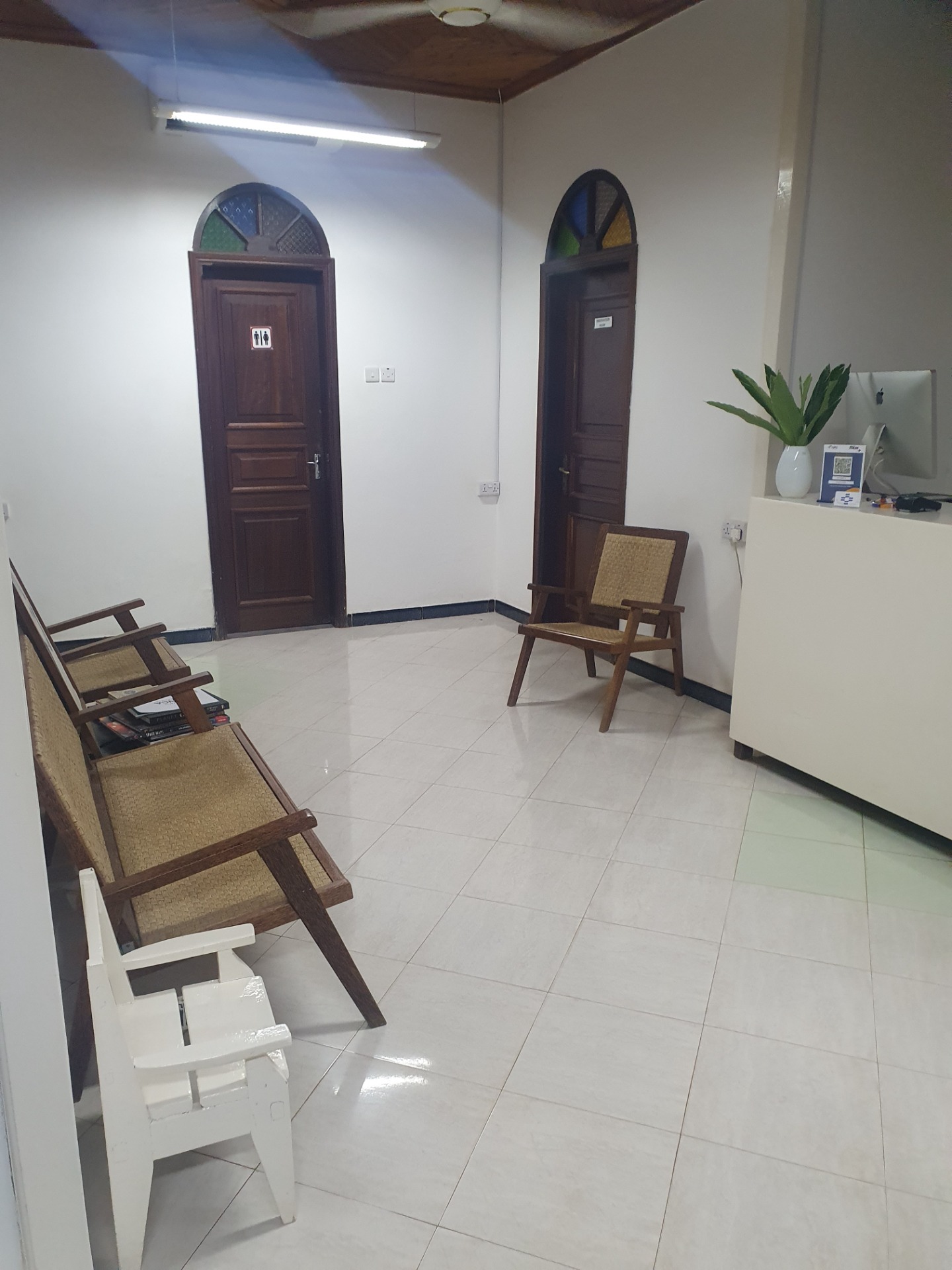 Reception and waiting area inside ZanAid Clinic
